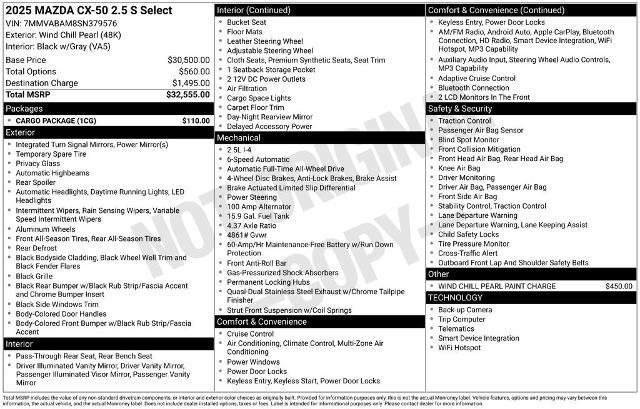 2025 Mazda CX-50 2.5 S Select Package