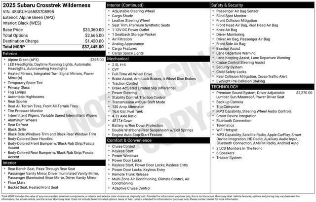 2025 Subaru Crosstrek Wilderness