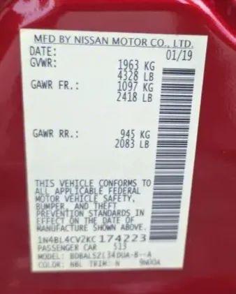 2019 Nissan Altima 2.5 SR
