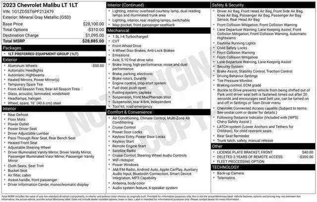 2023 Chevrolet Malibu FWD 1LT for sale in D'Iberville, MS