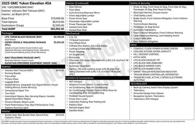 2025 GMC Yukon 4WD Elevation