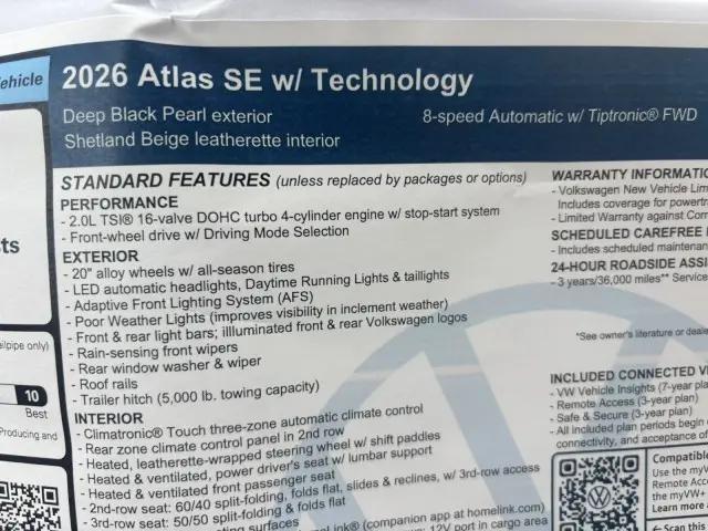 2026 Volkswagen Atlas SE with Technology