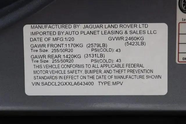 2020 Jaguar F-PACE R-Sport P300 AWD Automatic