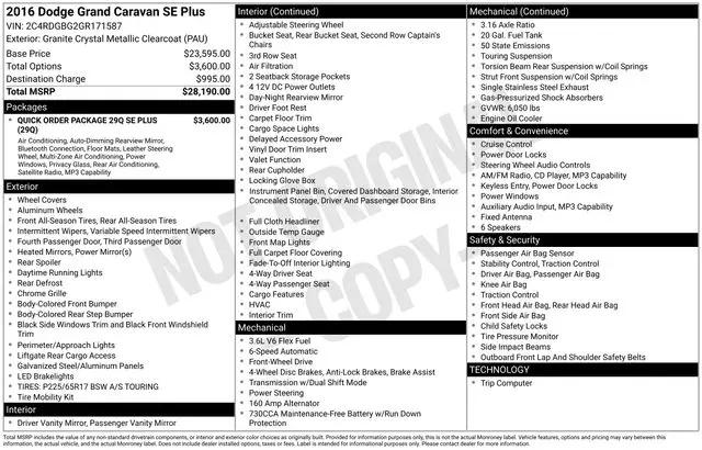 2016 Dodge Grand Caravan SE Plus