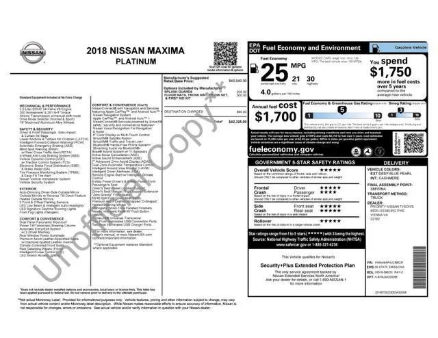 2018 Nissan Maxima 3.5 Platinum