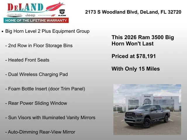2026 Ram 3500 Big Horn Crew Cab 4x4 6'4" Box