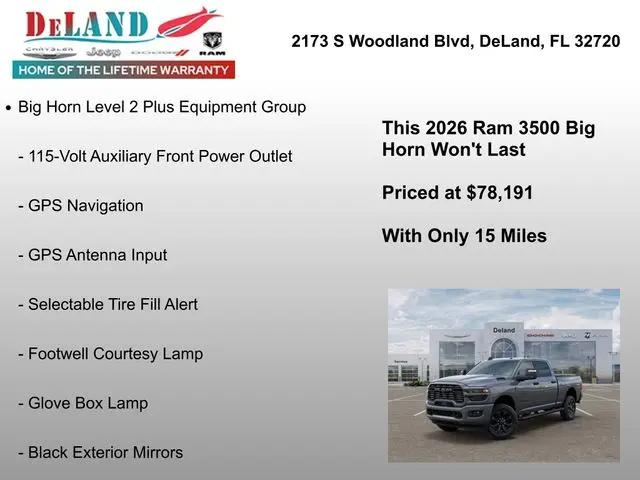 2026 Ram 3500 Big Horn Crew Cab 4x4 6'4" Box