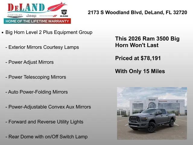 2026 Ram 3500 Big Horn Crew Cab 4x4 6'4" Box