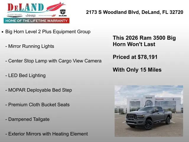 2026 Ram 3500 Big Horn Crew Cab 4x4 6'4" Box