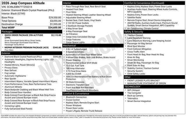 2026 Jeep Compass Latitude Altitude