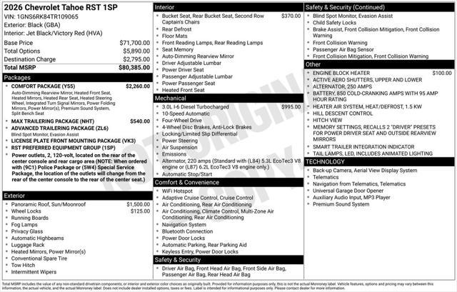 2026 Chevrolet Tahoe 4WD RST