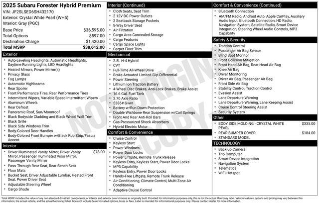 2025 Subaru Forester Premium Hybrid