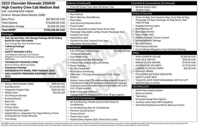 2023 Chevrolet Silverado 2500HD High Country