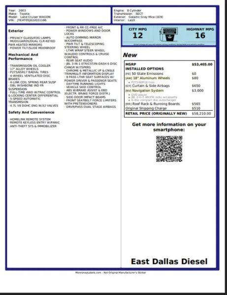 2003 Toyota Land Cruiser Base