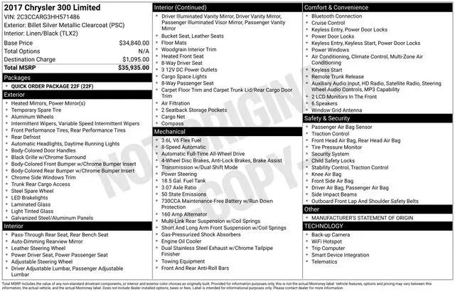 2017 Chrysler 300 Limited AWD