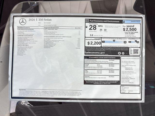 2026 Mercedes-Benz E 350 E 350