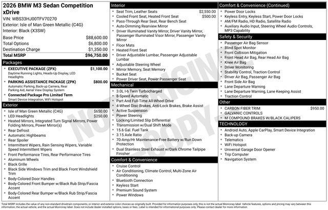 Used 2026 BMW M3 Competition xDrive For Sale in Muscle Shoals, AL