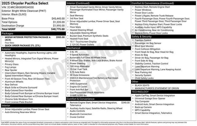 2025 Chrysler Pacifica Select