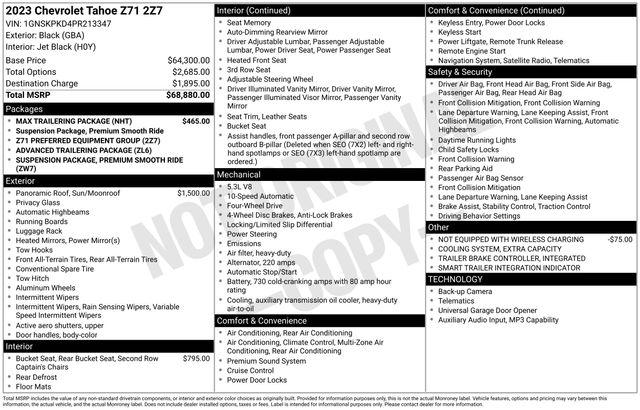 2023 Chevrolet Tahoe 4WD Z71