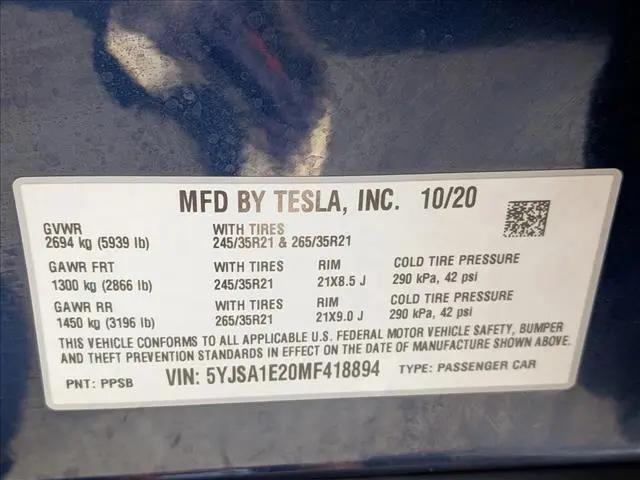 2021 Tesla Model S Long Range Plus Dual Motor All-Wheel Drive