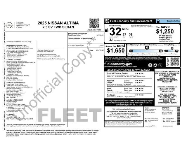 2025 Nissan Altima SV FWD