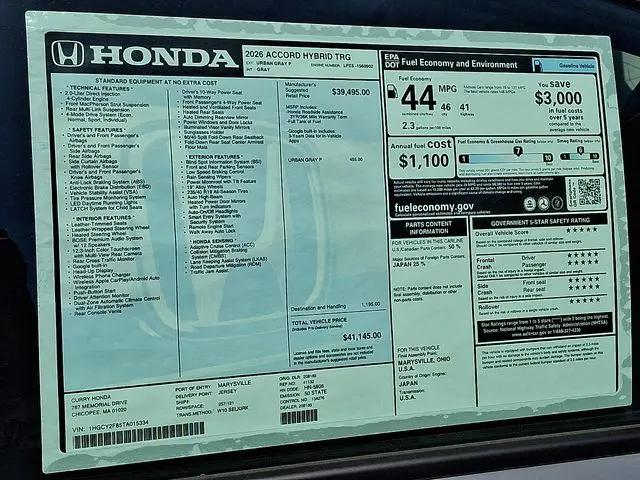 2026 Honda Accord Sedan Touring