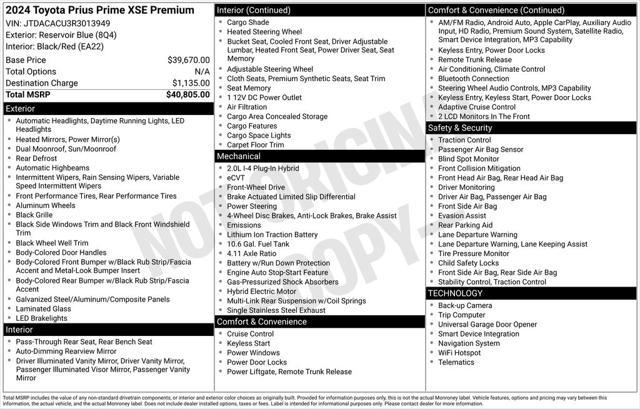 2024 Toyota Prius Prime XSE Premium