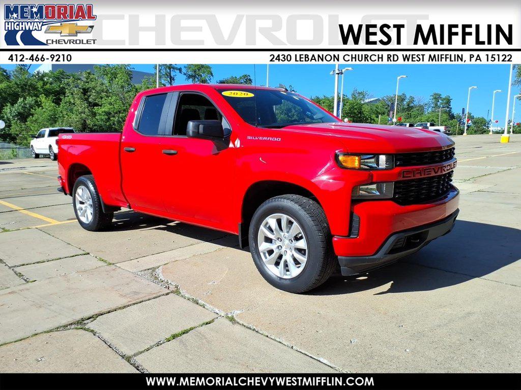 Red Hot 2020 Chevrolet Silverado 1500 Custom Double Cab 4WD Pickup Truck Four-Wheel Drive Automatic