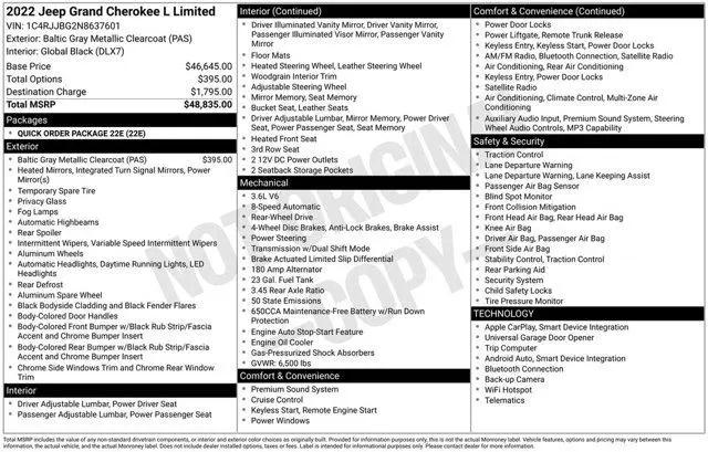 2022 Jeep Grand Cherokee L Limited 4x2 for sale in D'Iberville, MS