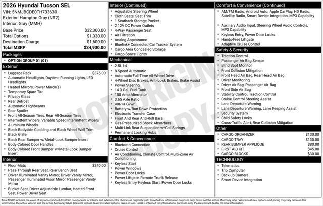 2026 Hyundai Tucson SEL Plus