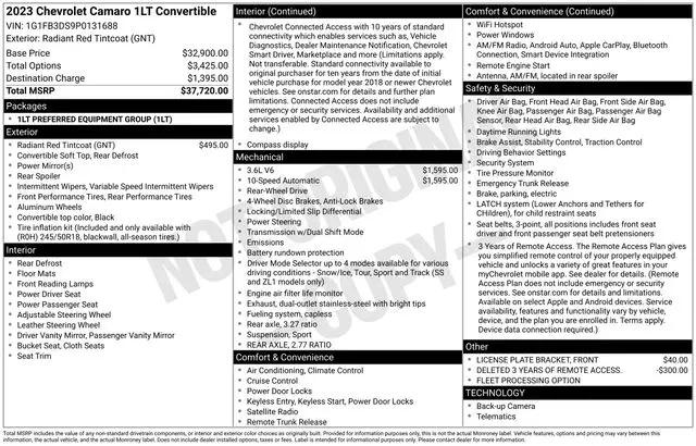 2023 Chevrolet Camaro RWD Convertible 1LT
