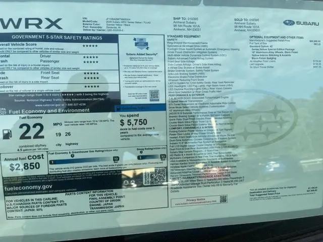 2026 Subaru WRX Series.Yellow