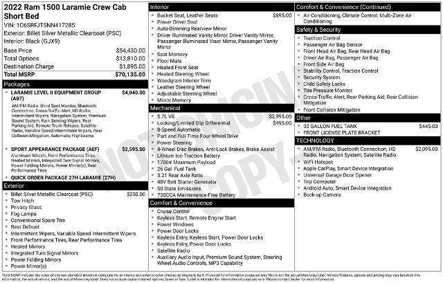 2022 Ram 1500 Laramie Crew Cab 4x4 5'7" Box