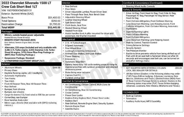 2022 Chevrolet Silverado 1500 4WD Crew Cab Standard Bed LT