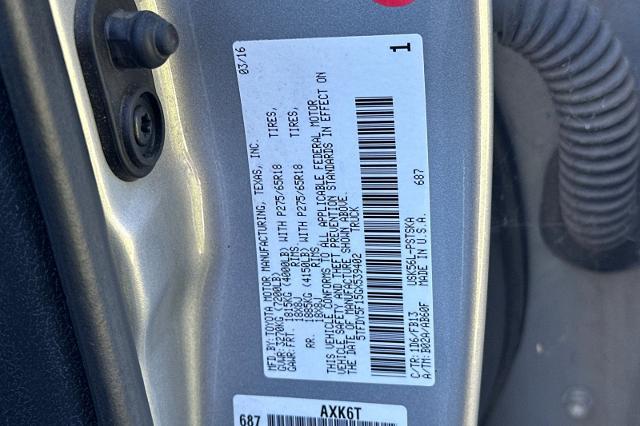 2016 Toyota Tundra SR5 5.7L V8