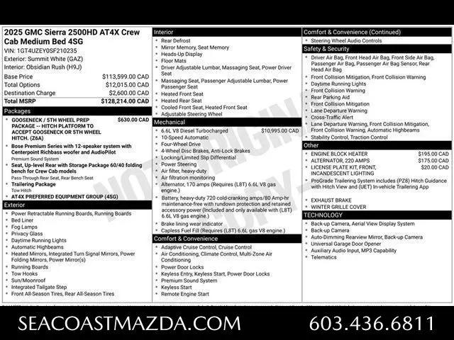 2025 GMC Sierra 2500HD Crew Cab, Standard Bed, AT4X, 4WD