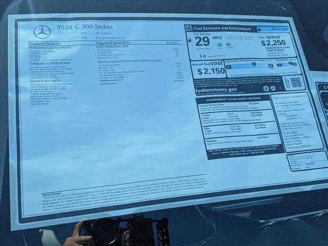 2026 Mercedes-Benz C-CLASS C 300 C 300