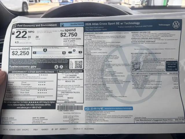 2026 Volkswagen Atlas Cross Sport SE with Technology