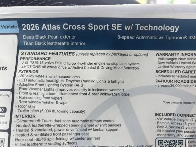 2026 Volkswagen Atlas Cross Sport SE with Technology
