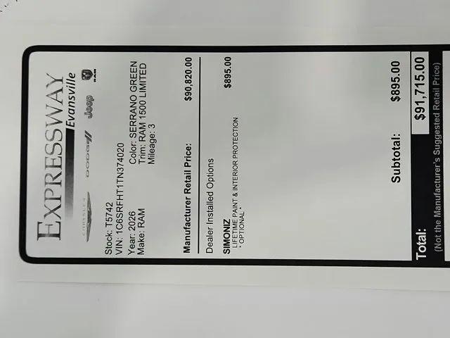 2026 Ram 1500 Limited Crew Cab 4x4 5'7" Box