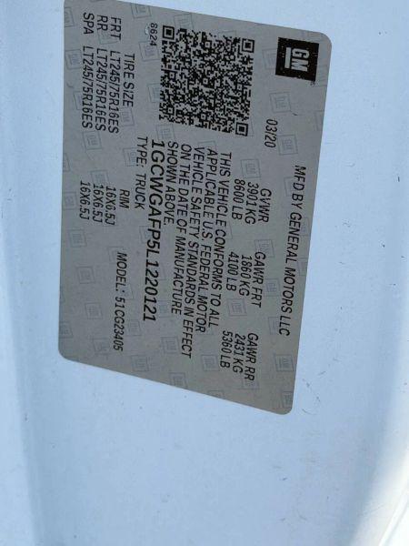 2020 Chevrolet Express Cargo Van RWD 2500 Regular Wheelbase WT