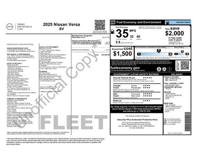 2025 Nissan Versa 1.6 SV