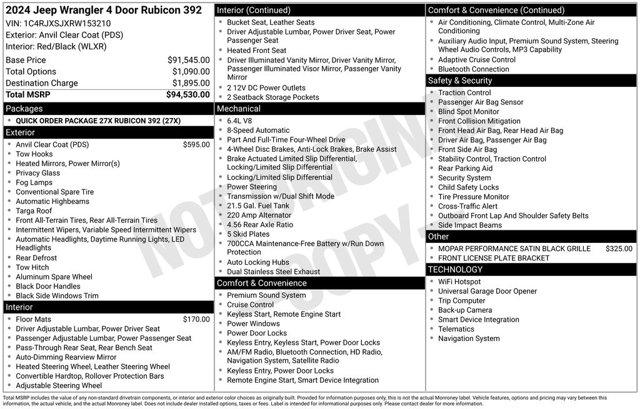 2024 Jeep Wrangler 4-Door Rubicon 392 4x4