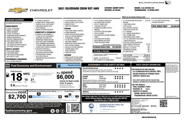 2021 Chevrolet Silverado 1500 4WD Crew Cab Short Bed RST