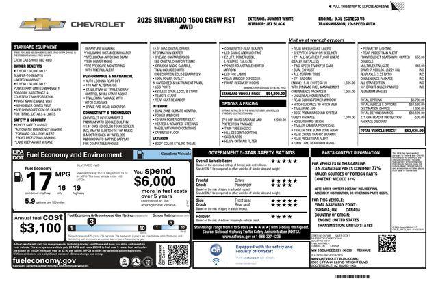 2025 Chevrolet Silverado 1500 4WD Crew Cab Short Bed RST