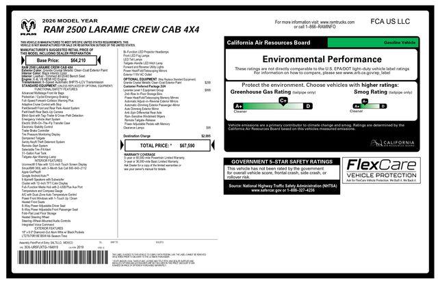 2026 Ram 2500 Laramie Crew Cab 4x4 6'4" Box