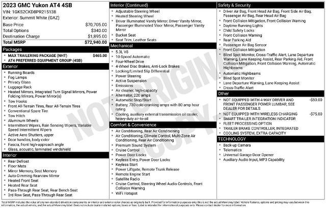 2023 GMC Yukon 4WD AT4