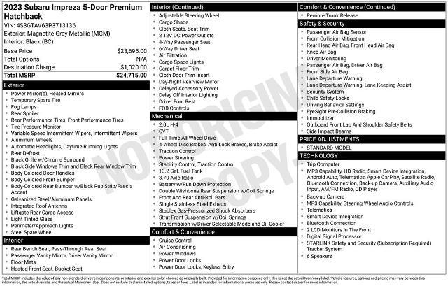 2023 Subaru Impreza Premium 5-Door