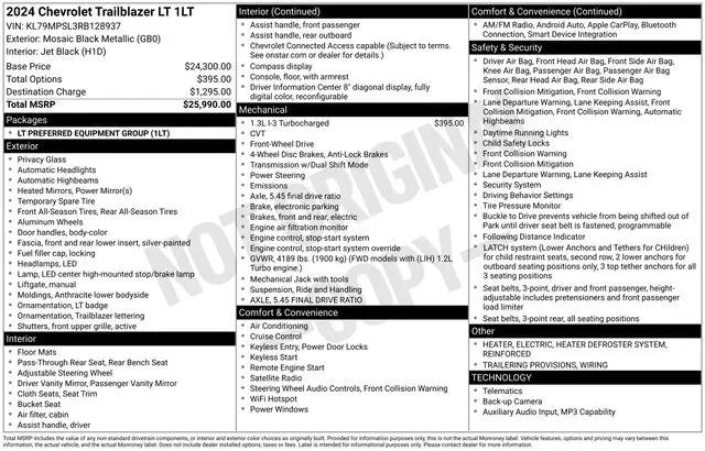 2024 Chevrolet TrailBlazer FWD LT