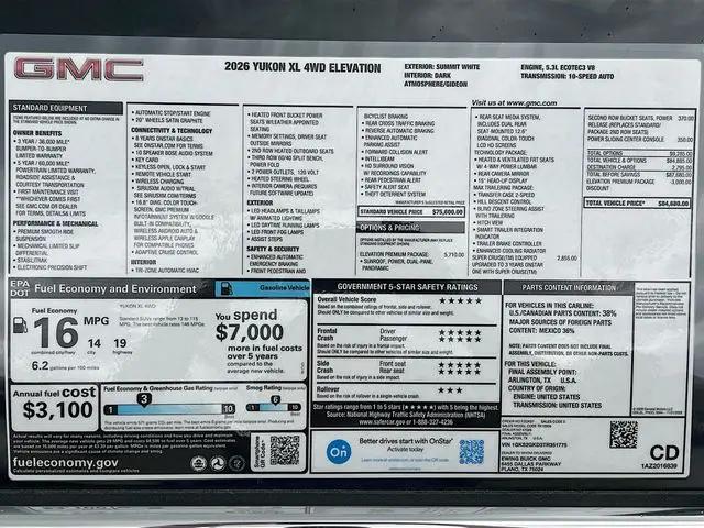 2026 GMC Yukon XL 4WD Elevation